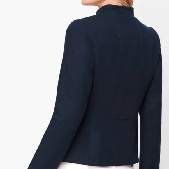 NWT Talbots Plus “Ashley” Navy Blue Twill Military Jacket with Gold Accents - Picture 3 of 14